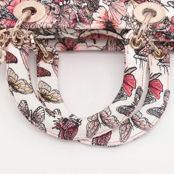 Lady Dior Pink and White Butterfly Floral Design - Picture 5 of 11